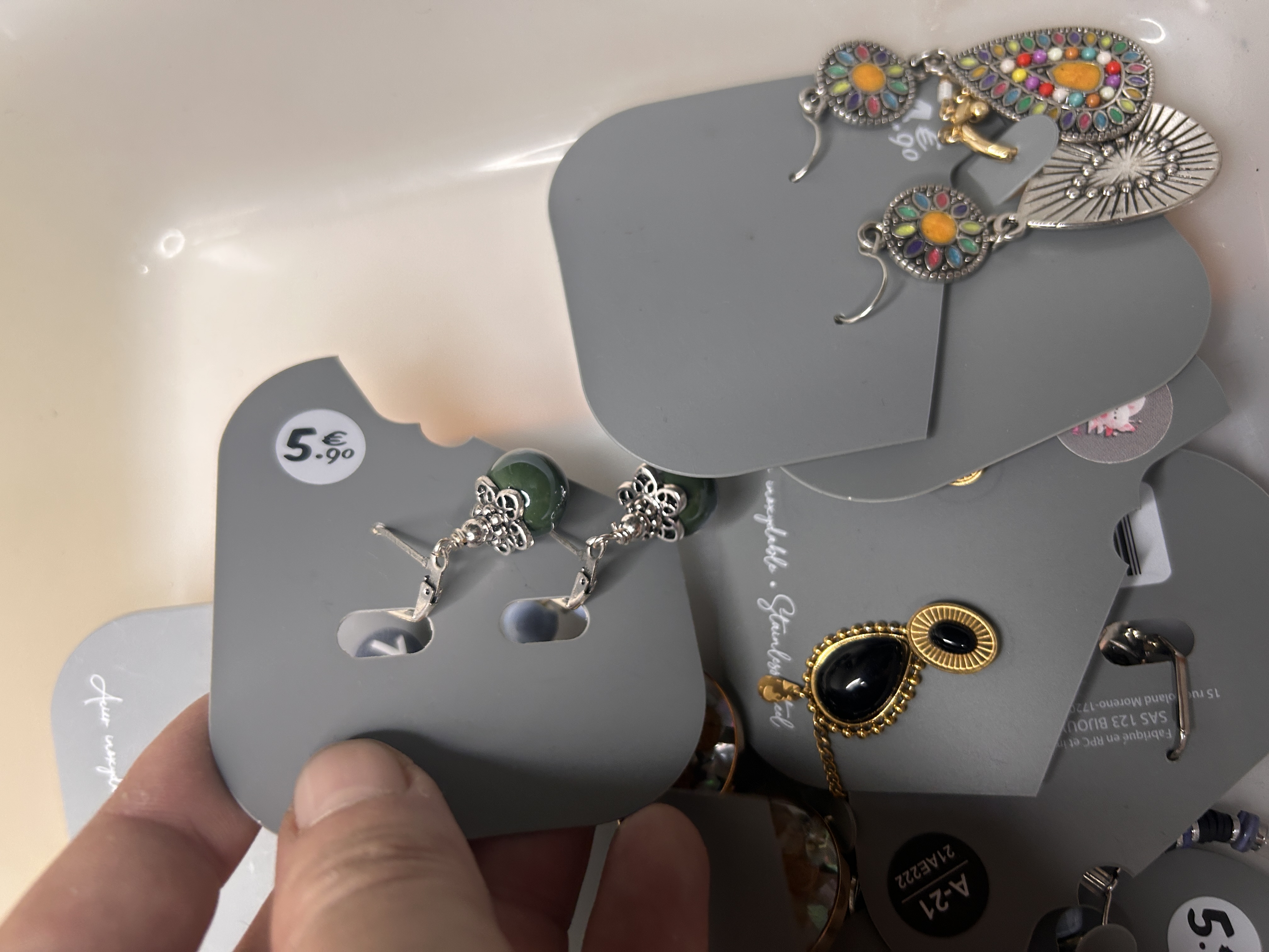 Lote de Pendientes Variados al por Mayor - 92 BOBH — lote de pendientes para mujer, primer plano · Lotes Bisutería (92-BOBH)