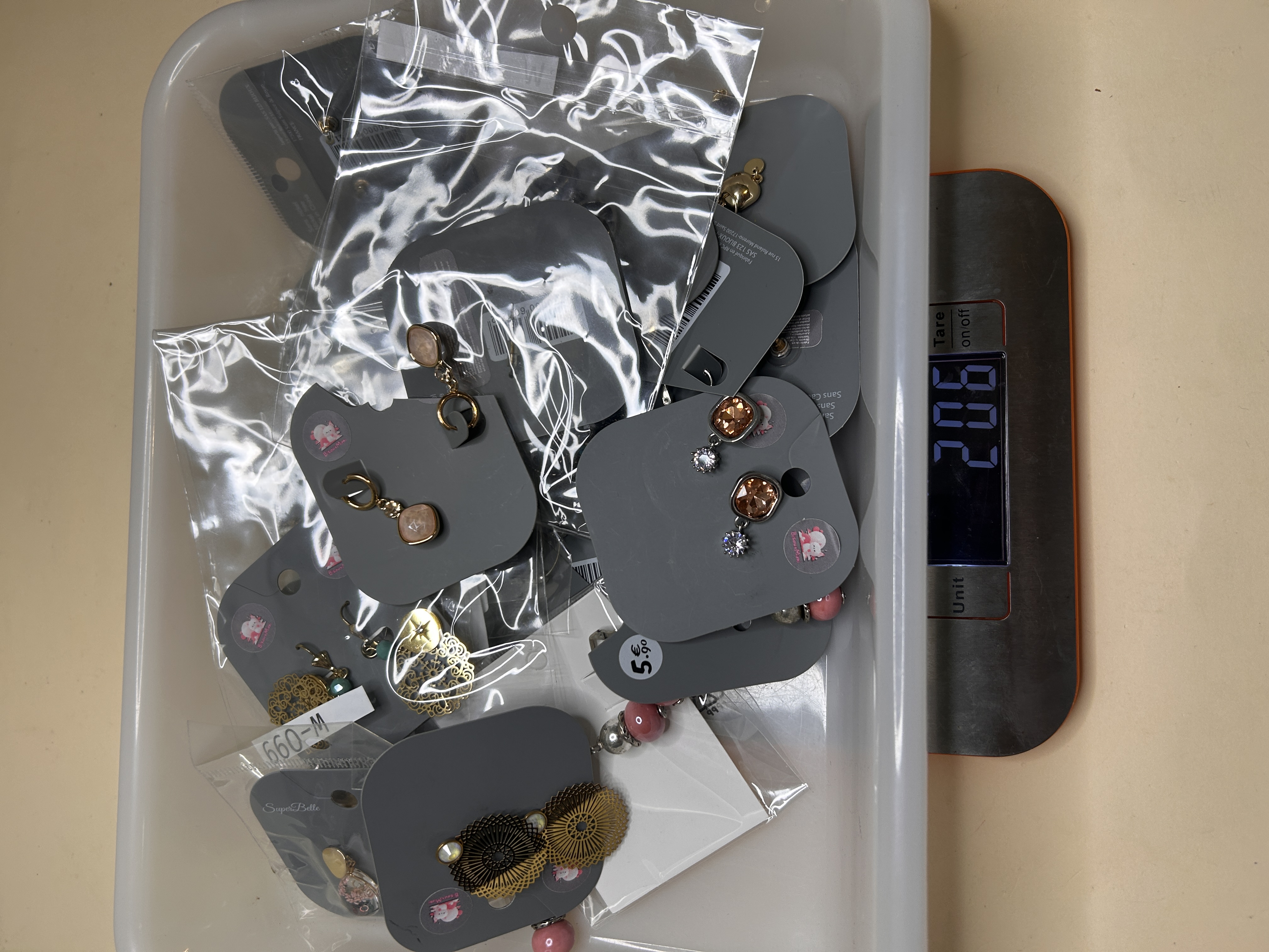 Lote al por mayor de pendientes variados en blíster individual — lote de pendientes para mujer, vista principal · Lotes Bisutería (BO-305)