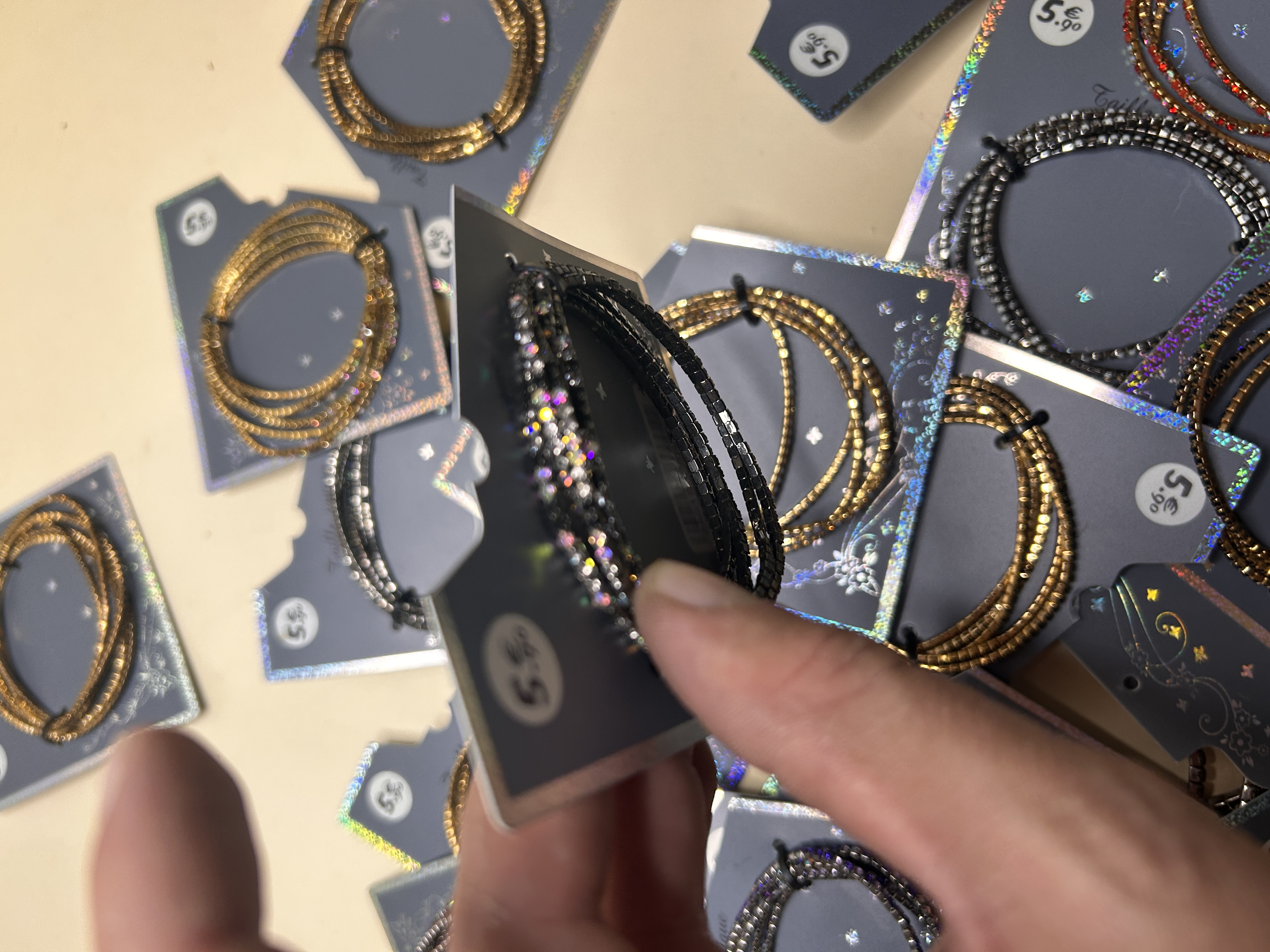 Lote Surtido de Pulseras de Cuentas Brillantes